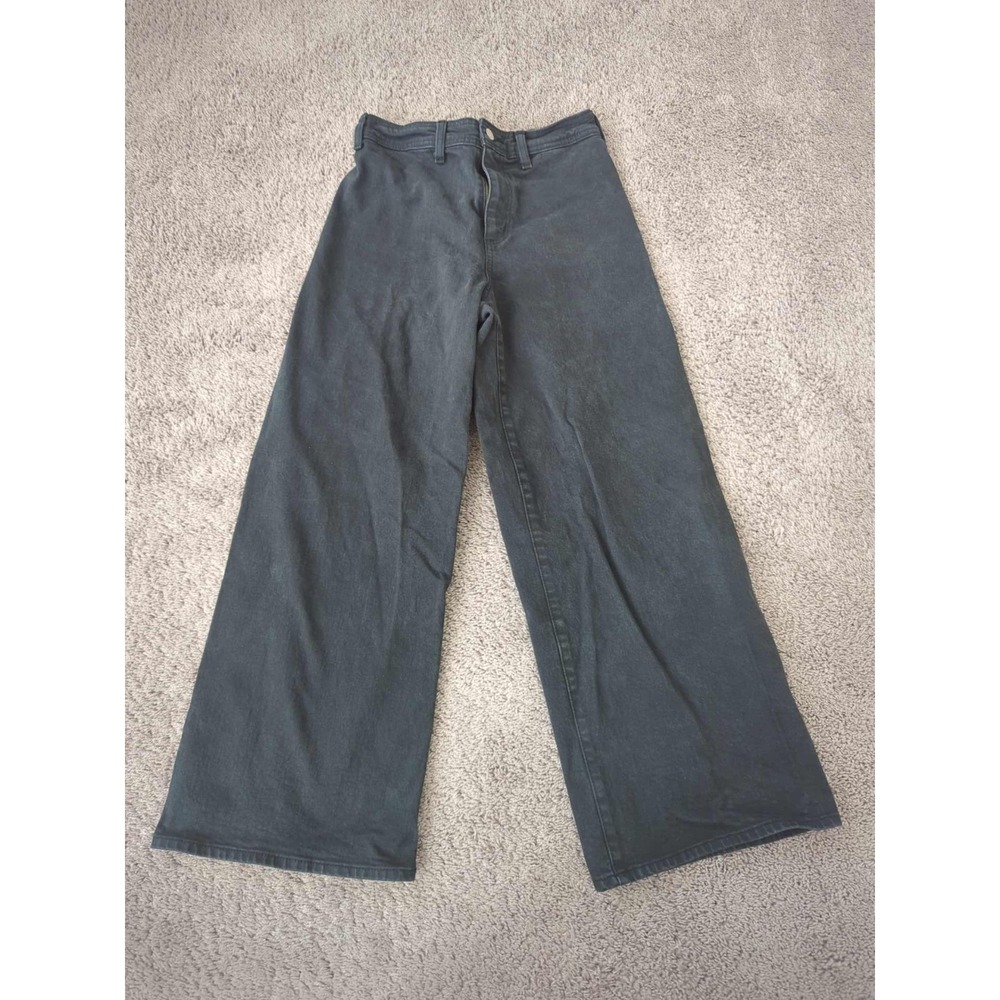 Universal Thread Jeans Womens 4 Black High Rise Sailor Wide Leg Stretch